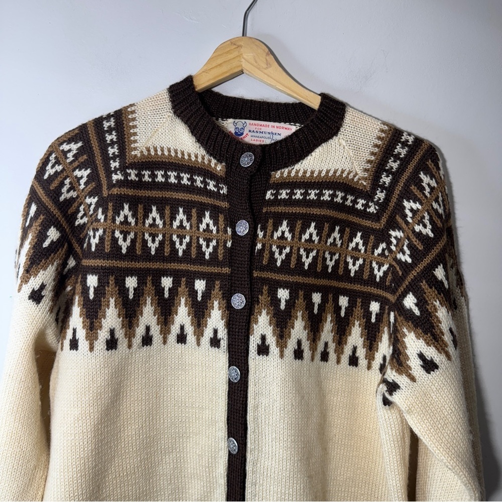 Viking Knit Vintage Handmade in Norway for Rasmussen Size Ladies Large - Picture 3 of 11